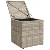  2 db világosszürke polyrattan kerti szék párnával 40x40x43 cm