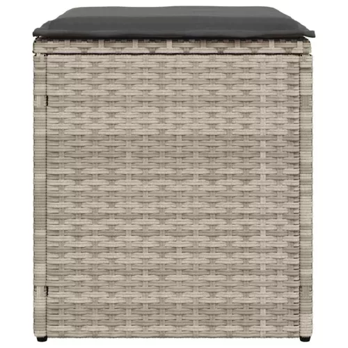  2 db világosszürke polyrattan kerti szék párnával 40x40x43 cm