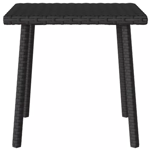  téglalap fekete polyrattan kerti dohányzóasztal 40x40x37 cm