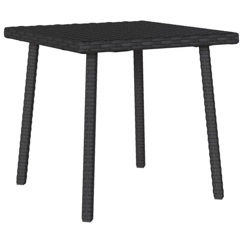  téglalap fekete polyrattan kerti dohányzóasztal 40x40x37 cm