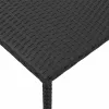  téglalap fekete polyrattan kerti dohányzóasztal 40x40x37 cm