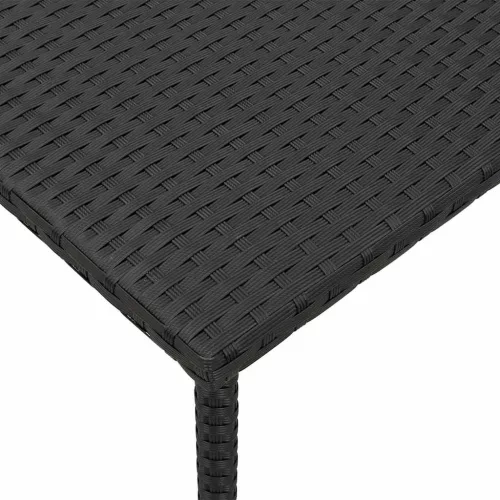  téglalap fekete polyrattan kerti dohányzóasztal 40x40x37 cm