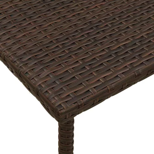  téglalap barna polyrattan kerti dohányzóasztal 40x40x37cm