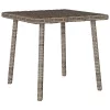  téglalap szürke polyrattan kerti dohányzóasztal 40x40x37cm