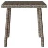  téglalap szürke polyrattan kerti dohányzóasztal 40x40x37cm