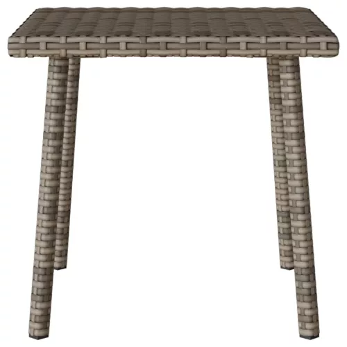  téglalap szürke polyrattan kerti dohányzóasztal 40x40x37cm