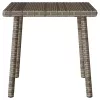  téglalap szürke polyrattan kerti dohányzóasztal 40x40x37cm