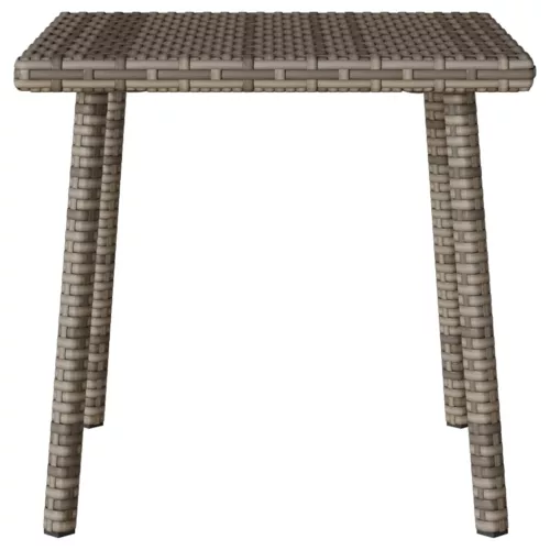  téglalap szürke polyrattan kerti dohányzóasztal 40x40x37cm