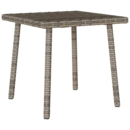  téglalap szürke polyrattan kerti dohányzóasztal 40x40x37cm