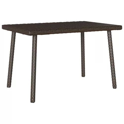  téglalap barna polyrattan kerti dohányzóasztal 60x40x37cm