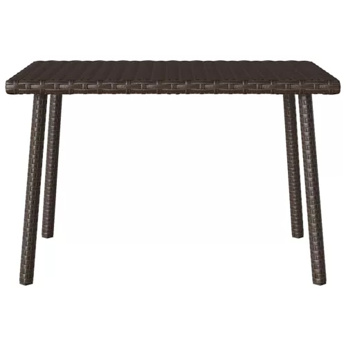  téglalap barna polyrattan kerti dohányzóasztal 60x40x37cm
