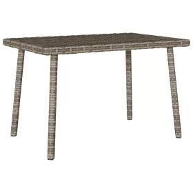    téglalap szürke polyrattan kerti dohányzóasztal 60x40x37cm