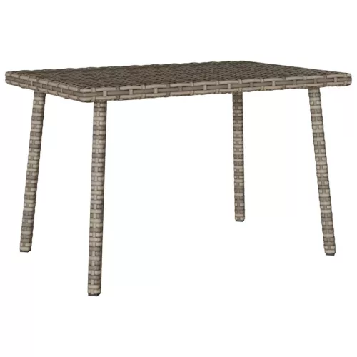  téglalap szürke polyrattan kerti dohányzóasztal 60x40x37cm