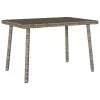  téglalap szürke polyrattan kerti dohányzóasztal 60x40x37cm