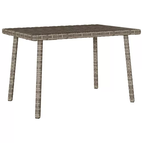  téglalap szürke polyrattan kerti dohányzóasztal 60x40x37cm