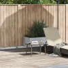  téglalap szürke polyrattan kerti dohányzóasztal 60x40x37cm