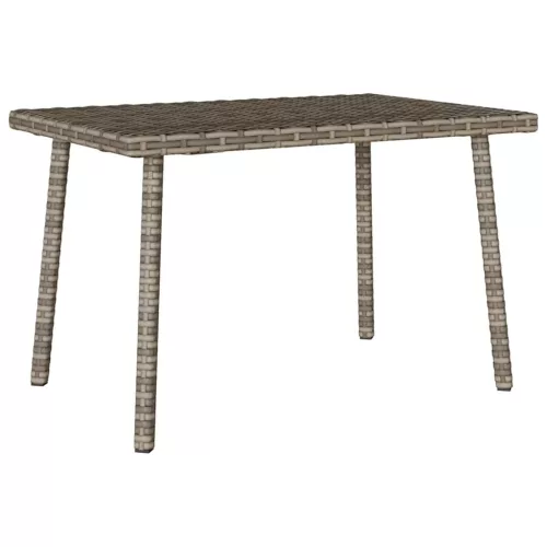  téglalap szürke polyrattan kerti dohányzóasztal 60x40x37cm