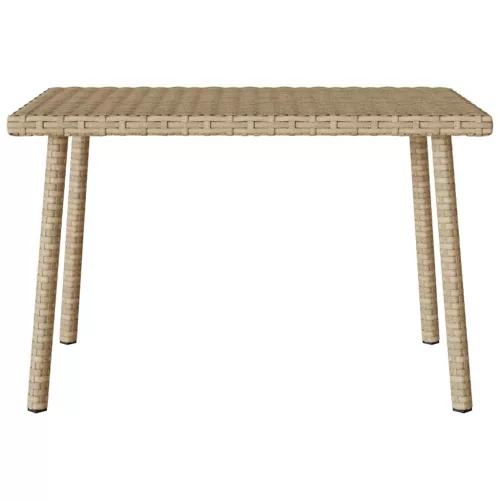  téglalap bézs polyrattan kerti dohányzóasztal 60x40x37cm