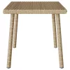  téglalap bézs polyrattan kerti dohányzóasztal 60x40x37cm