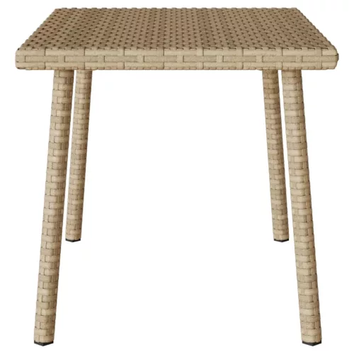 téglalap bézs polyrattan kerti dohányzóasztal 60x40x37cm