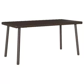    téglalap barna polyrattan kerti dohányzóasztal 80x40x37cm