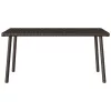 téglalap barna polyrattan kerti dohányzóasztal 80x40x37cm