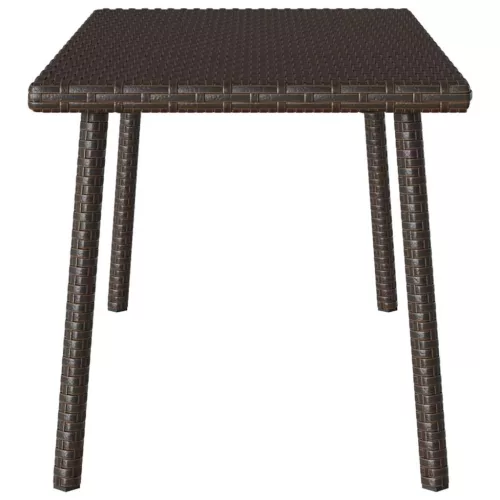  téglalap barna polyrattan kerti dohányzóasztal 80x40x37cm