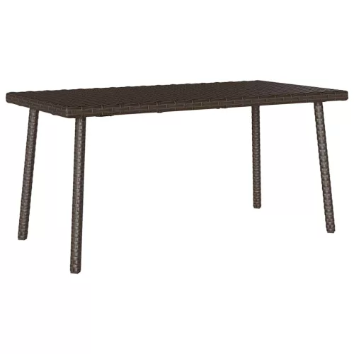  téglalap barna polyrattan kerti dohányzóasztal 80x40x37cm