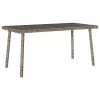  téglalap szürke polyrattan kerti dohányzóasztal 80x40x37cm
