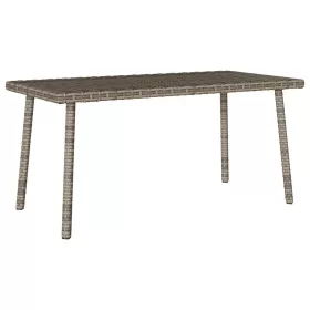    téglalap szürke polyrattan kerti dohányzóasztal 80x40x37cm