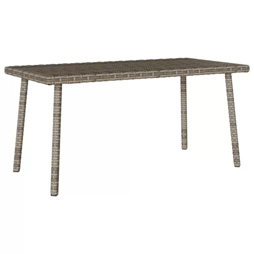  téglalap szürke polyrattan kerti dohányzóasztal 80x40x37cm