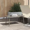  téglalap szürke polyrattan kerti dohányzóasztal 80x40x37cm