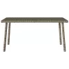  téglalap szürke polyrattan kerti dohányzóasztal 80x40x37cm