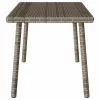  téglalap szürke polyrattan kerti dohányzóasztal 80x40x37cm