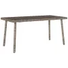  téglalap szürke polyrattan kerti dohányzóasztal 80x40x37cm
