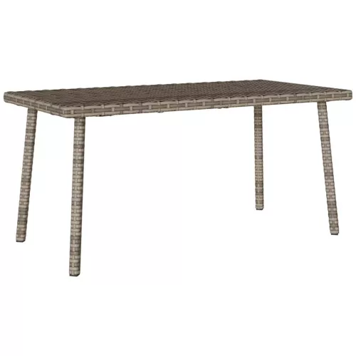  téglalap szürke polyrattan kerti dohányzóasztal 80x40x37cm