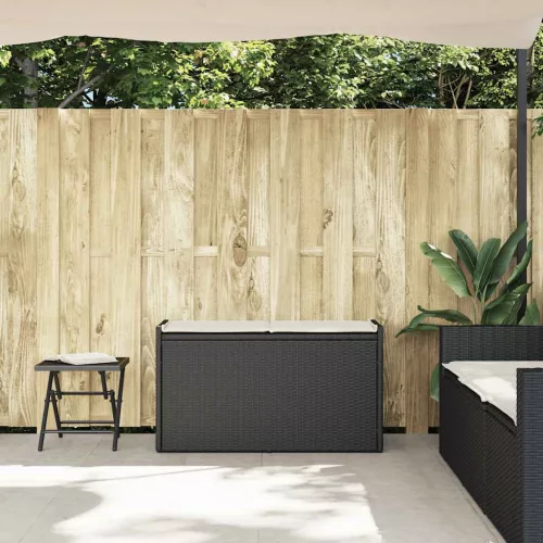  fekete polyrattan kültéri tárolópad párnával 100 cm