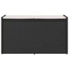  fekete polyrattan kültéri tárolópad párnával 100 cm