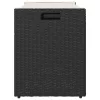  fekete polyrattan kültéri tárolópad párnával 100 cm