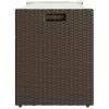  barna polyrattan kültéri tárolópad párnával 100 cm