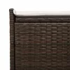  barna polyrattan kültéri tárolópad párnával 100 cm