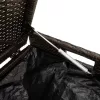  barna polyrattan kültéri tárolópad párnával 100 cm