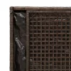  barna polyrattan kültéri tárolópad párnával 100 cm