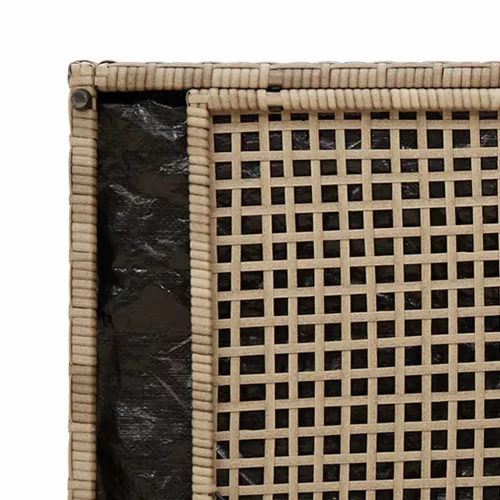  bézs polyrattan kültéri tárolópad párnával 100 cm