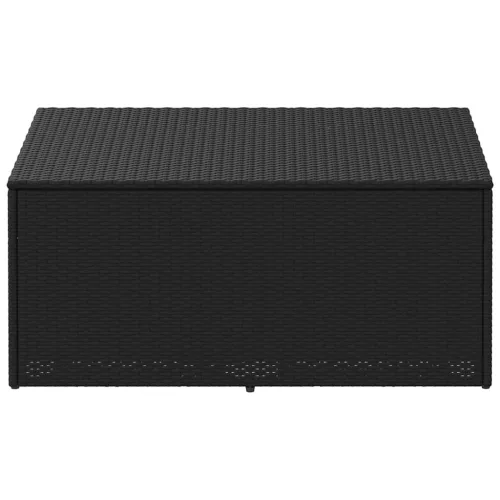  fekete polyrattan kerti tárolóláda 110x50x58 cm