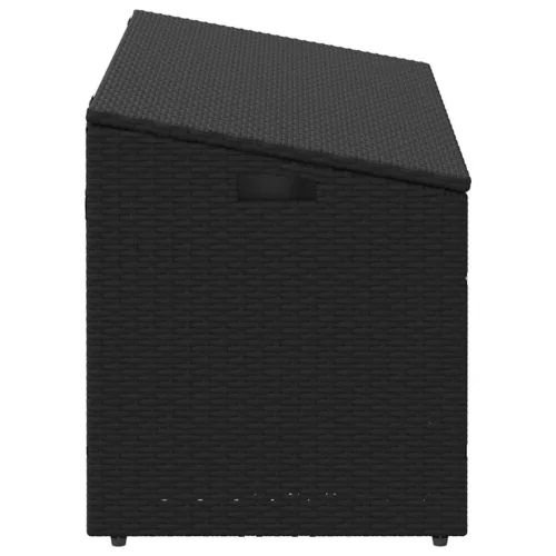  fekete polyrattan kerti tárolóláda 110x50x58 cm