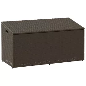  barna polyrattan kerti tárolóláda 110x50x58 cm