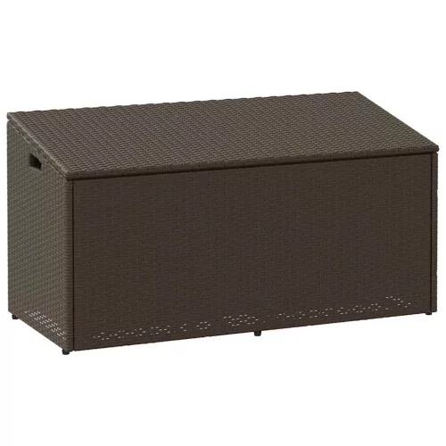 barna polyrattan kerti tárolóláda 110x50x58 cm