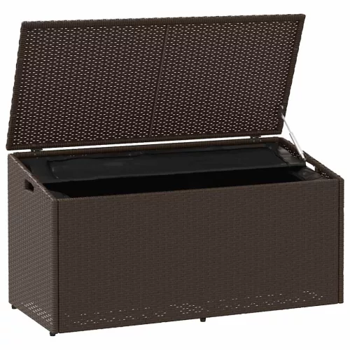  barna polyrattan kerti tárolóláda 110x50x58 cm
