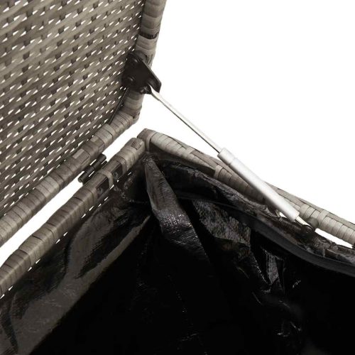  szürke polyrattan kerti tárolóláda 110x50x58 cm